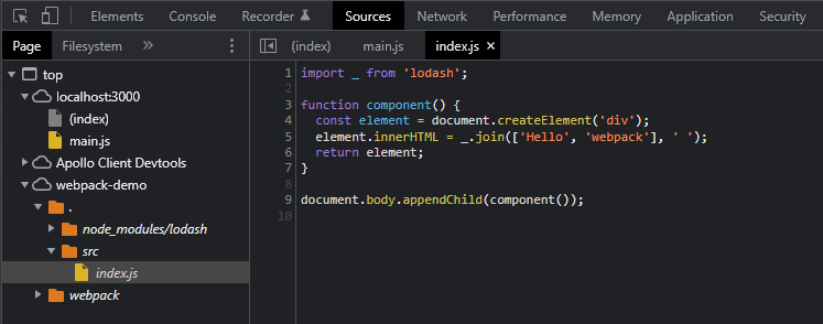 chrome-source-map-filetree
