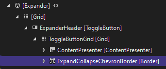 Live visual tree of xaml structure