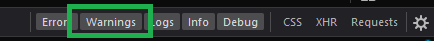 Filter buttons for console messages
