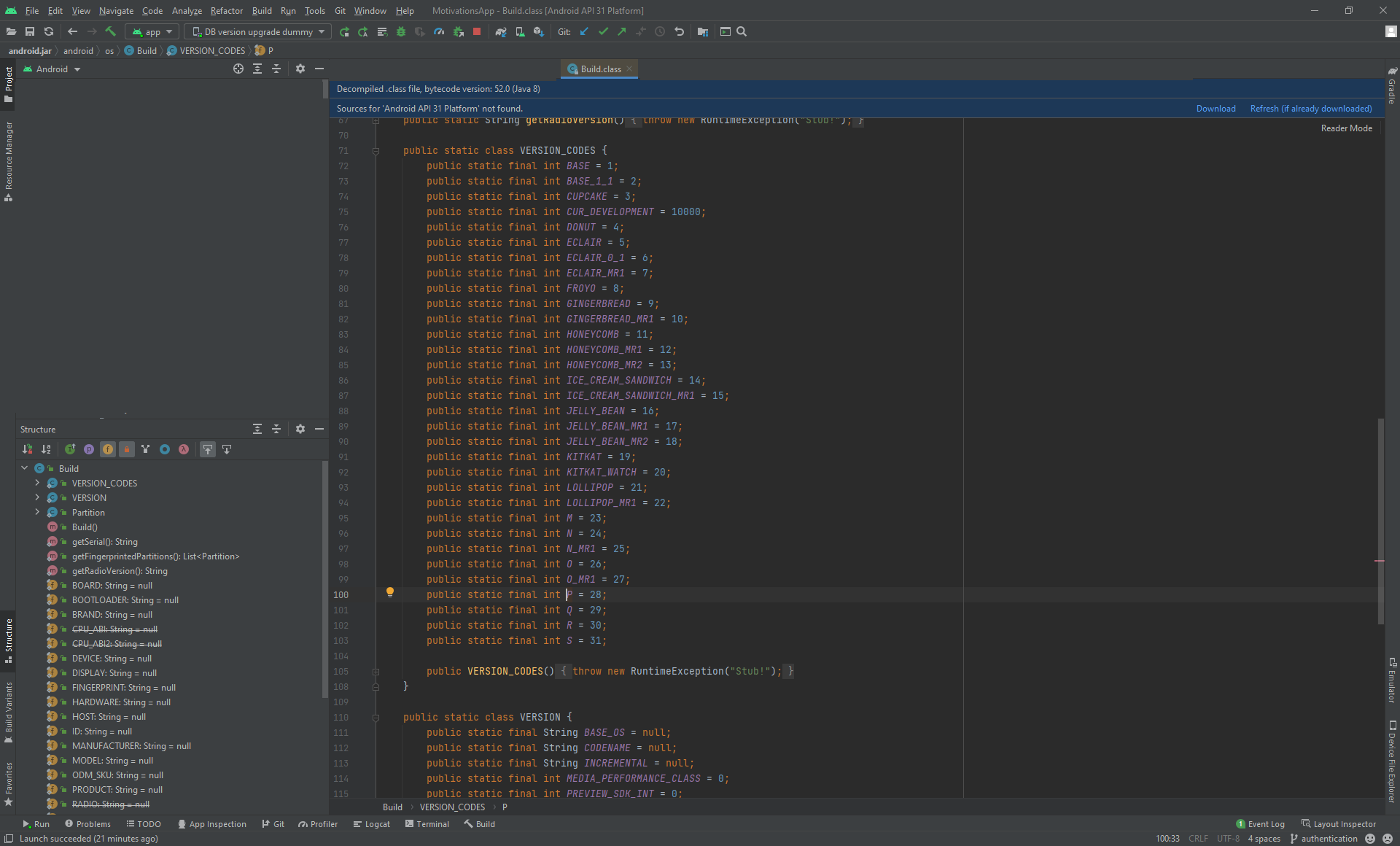 Build versions
