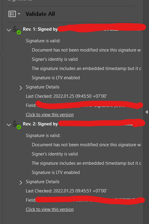 Document with approval sign