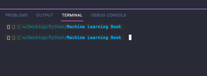 Here is a picture of my VS code terminal