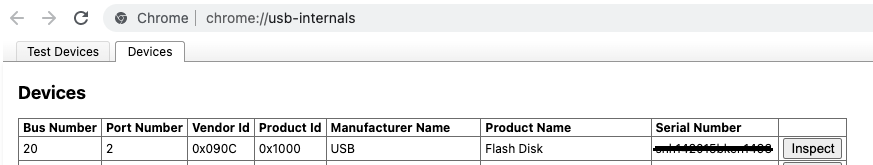 Chrome is recognizing the device