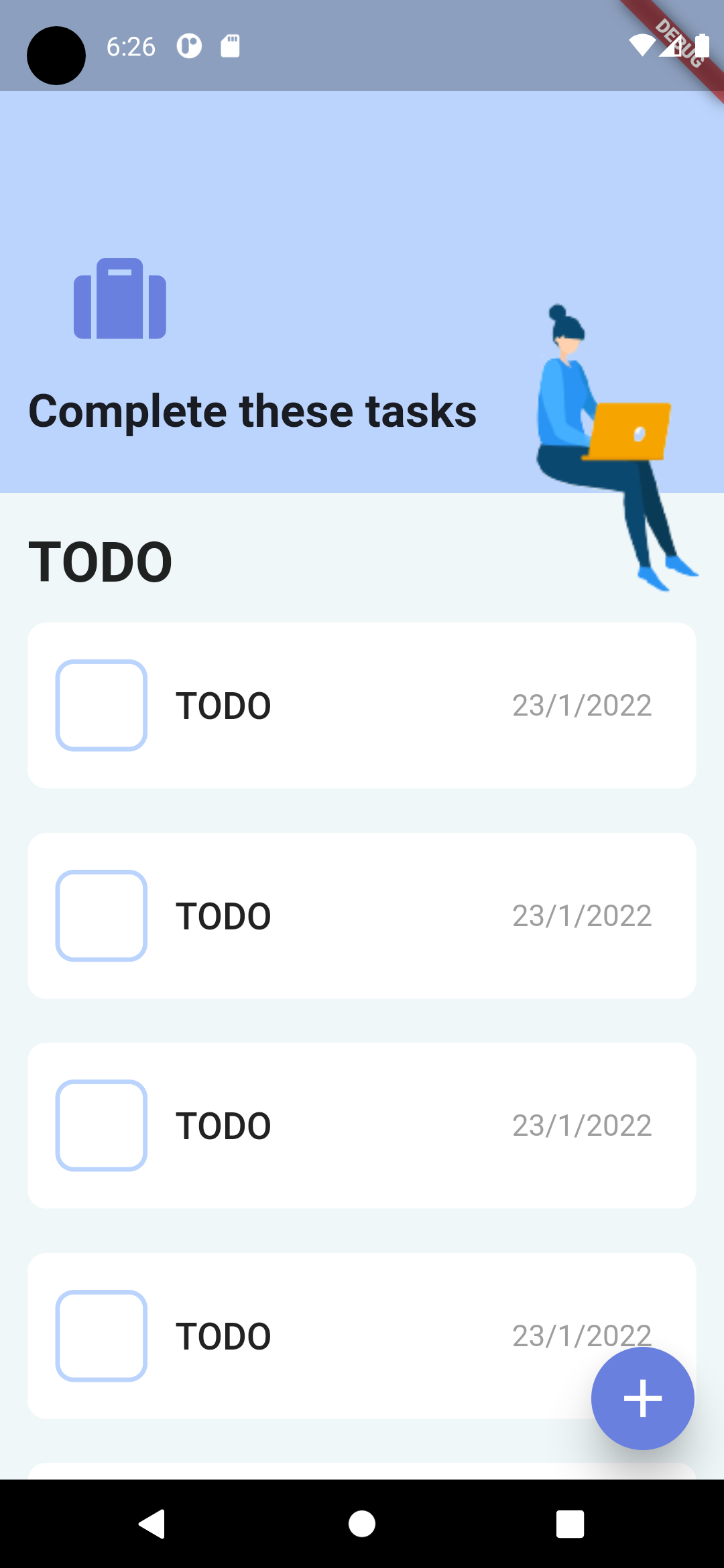 ScreenShot to show how my cards look like after adding a new card with name of TODO
