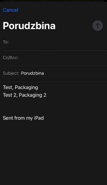 MFMailComposeViewController build text to send an email in iOS of all the data in a UITableView
