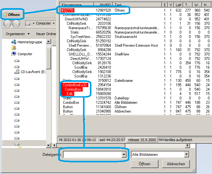 "Open" dialog window, Vista version