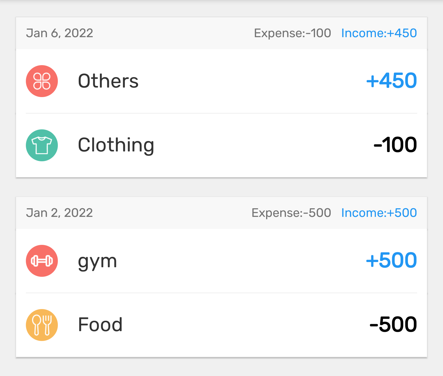 Expense Tracker Sample Design