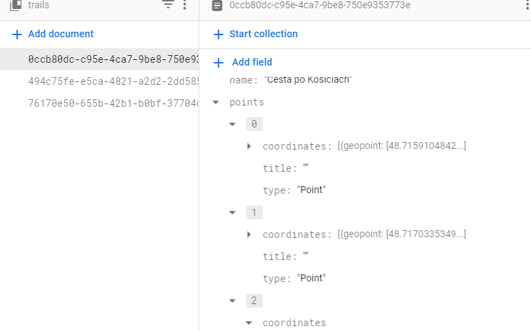 Firestore database