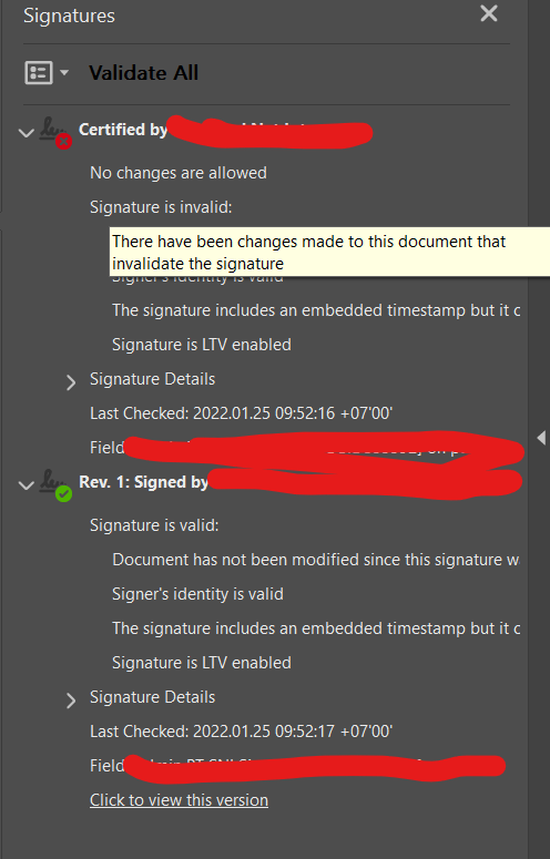 Invalid certified PDFBox
