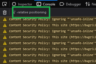 Negative filtering within the Console