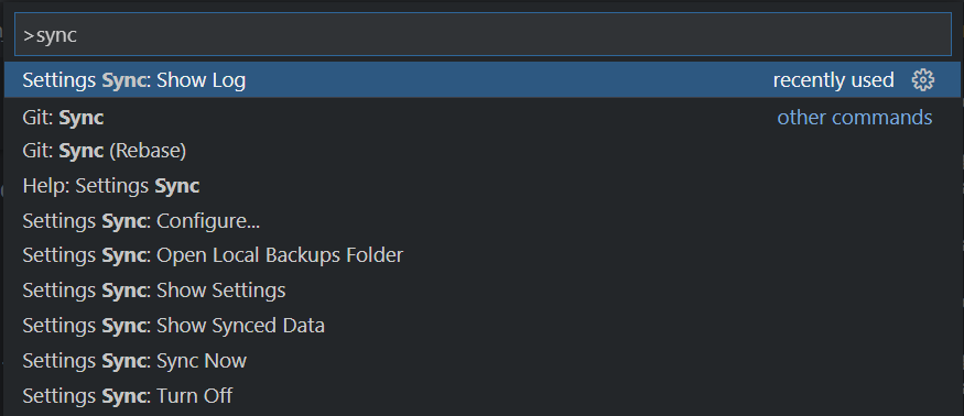 show log command