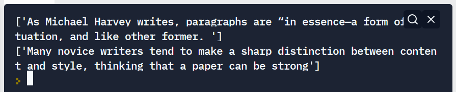 Output of the above code