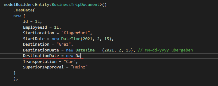 Filling Database