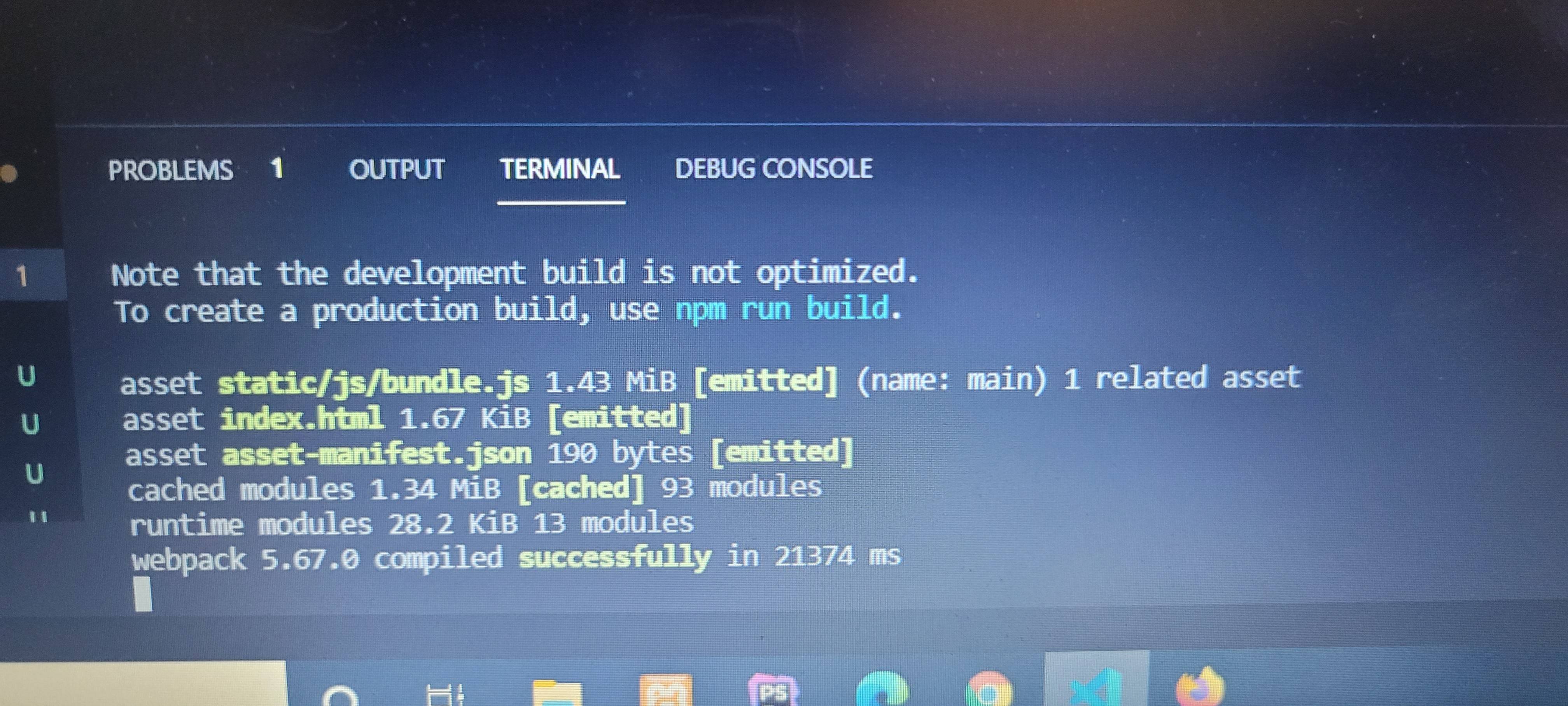 terminal in new project