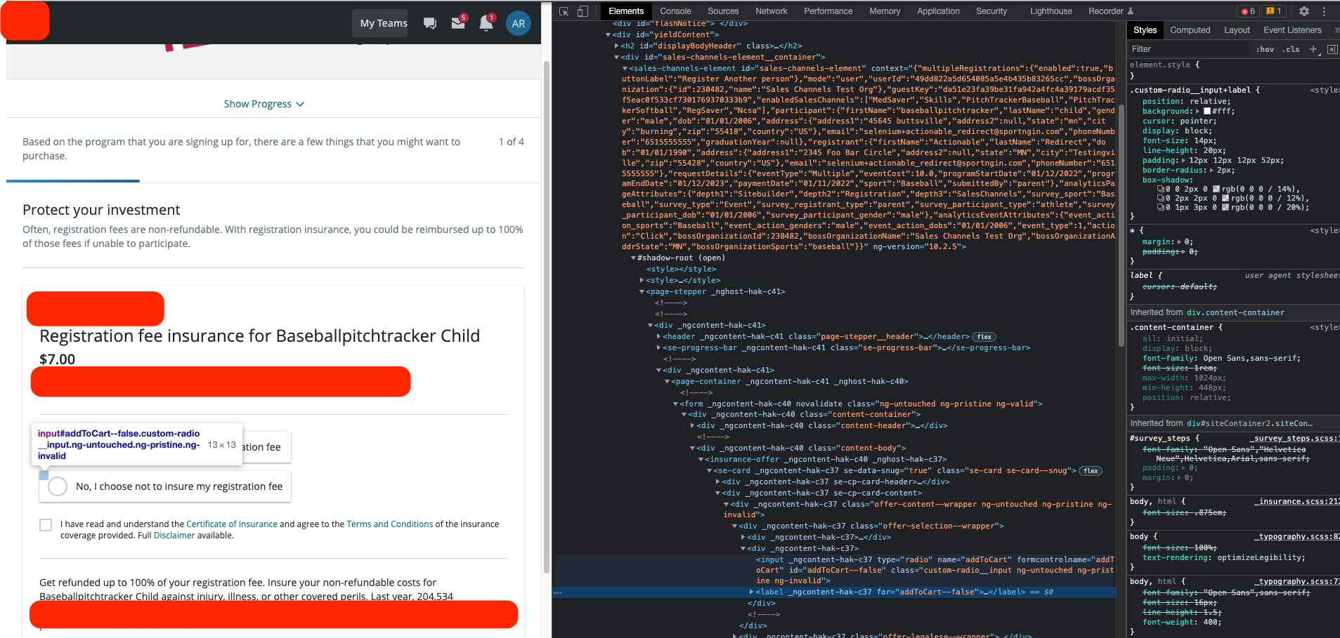 screenshot of html