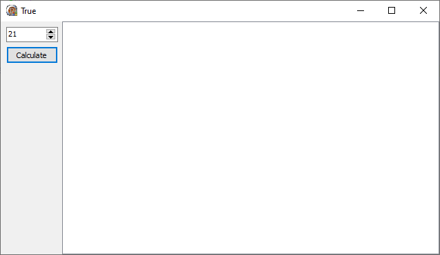 Form with large empty space, button and number edit