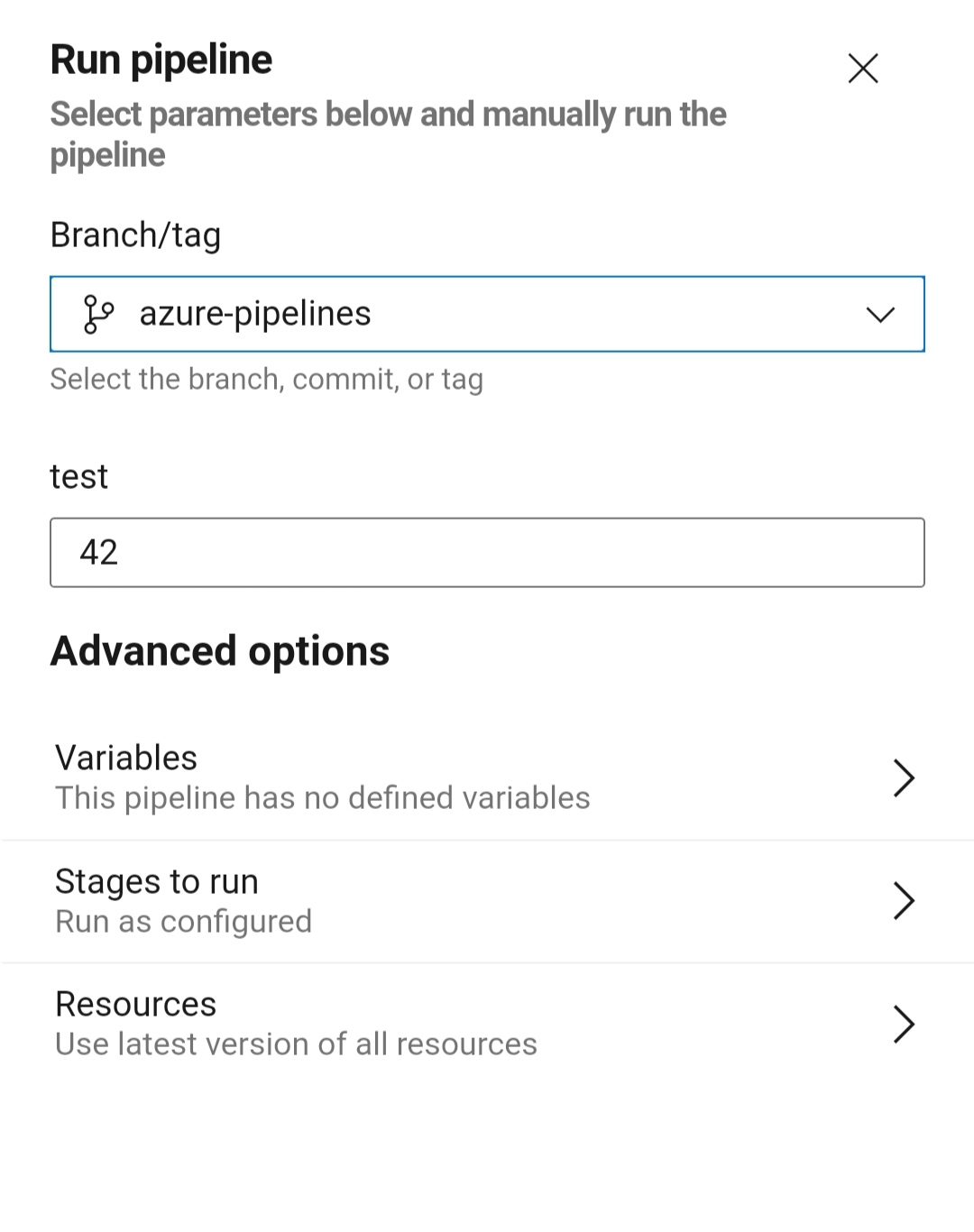 Screenshot of manual running GUI