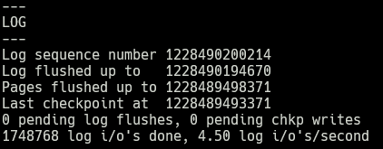 show engine innodb status logs