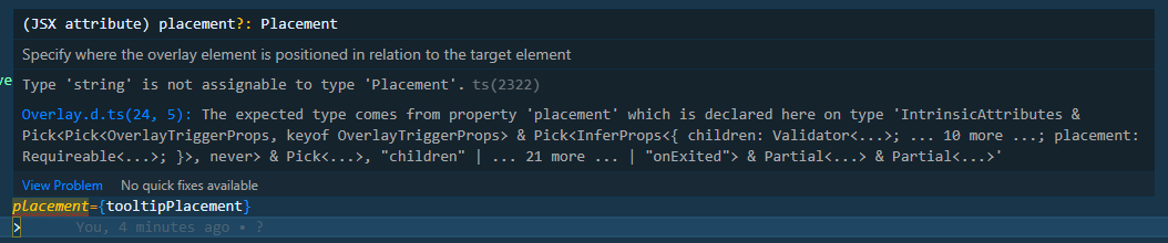 Error tooltip explaining string is not allowed.