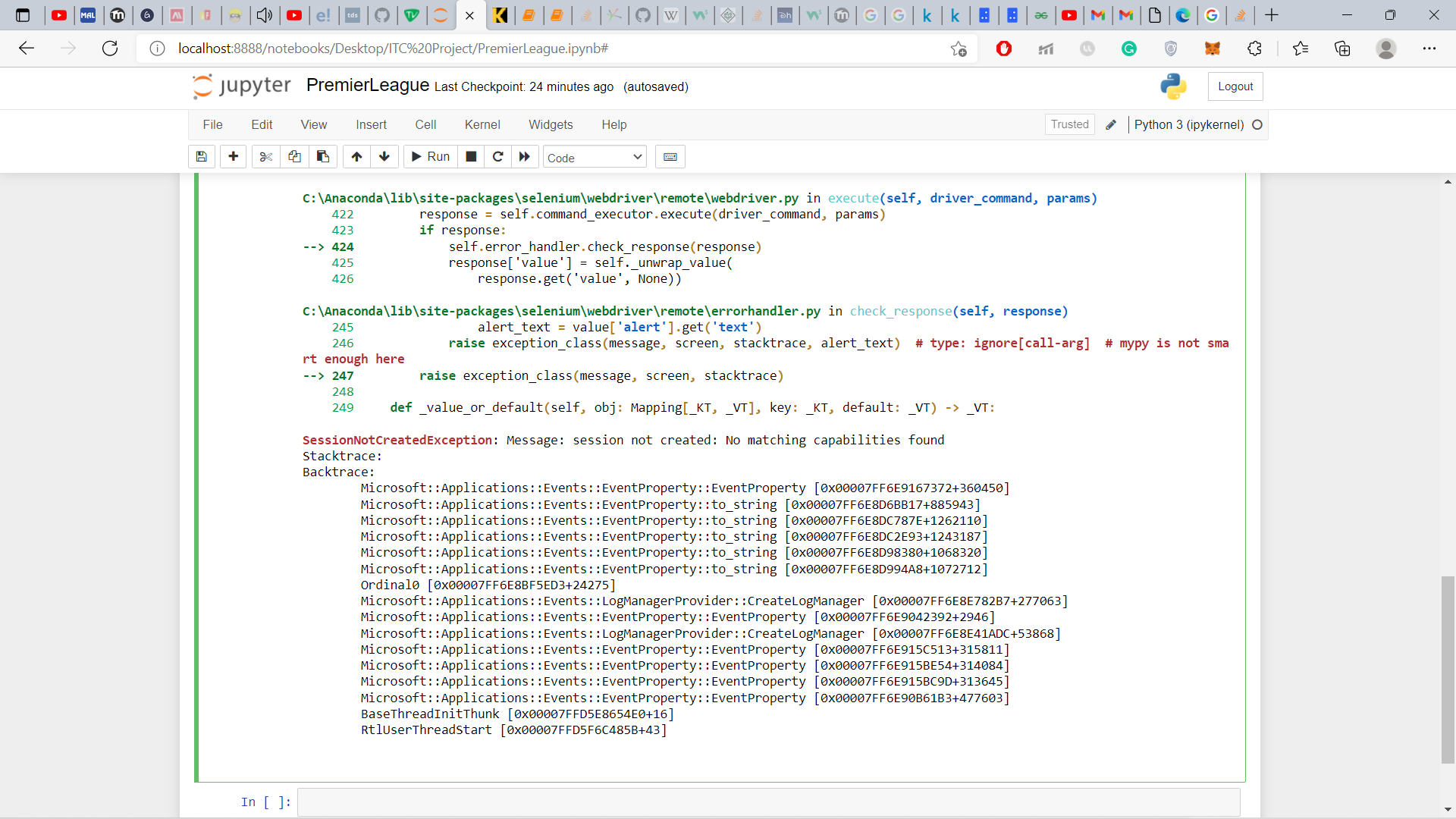 Error Screenshot 2