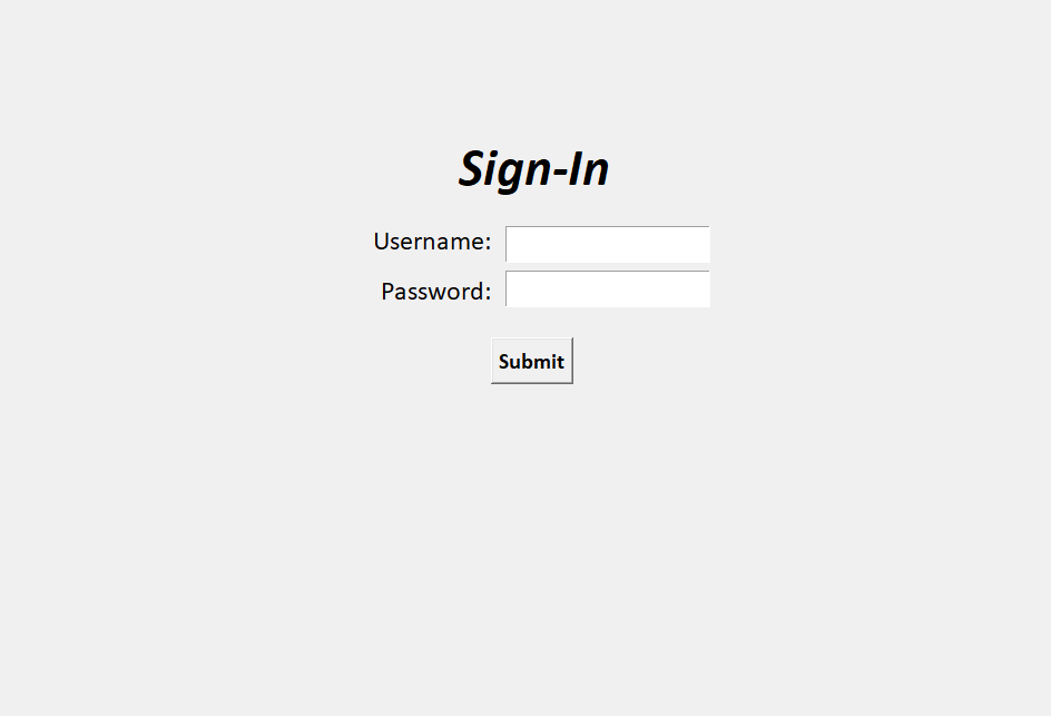 Sign In Interface