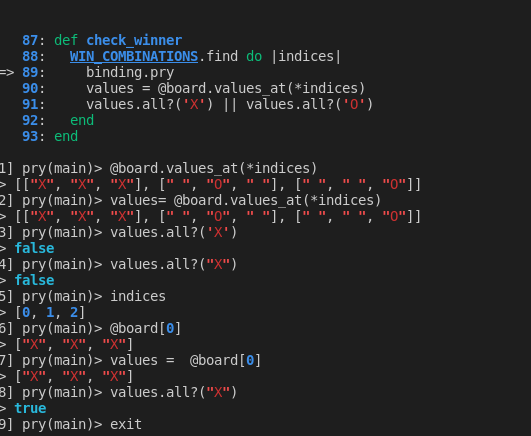 my debugging result
