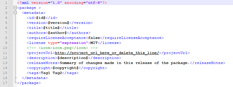 NuSpec file