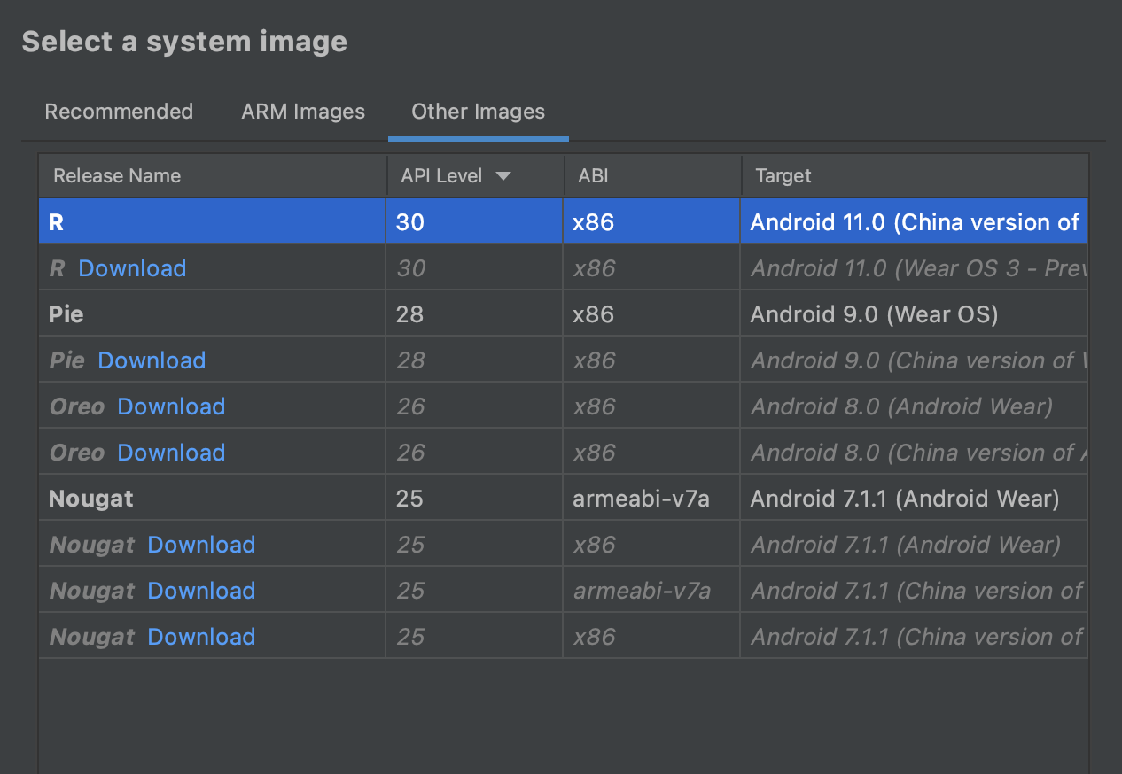 List of system images