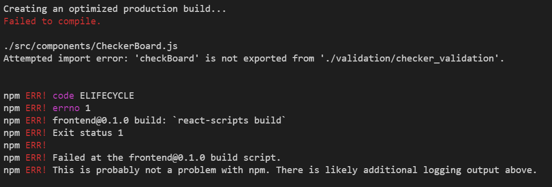 npm run build error