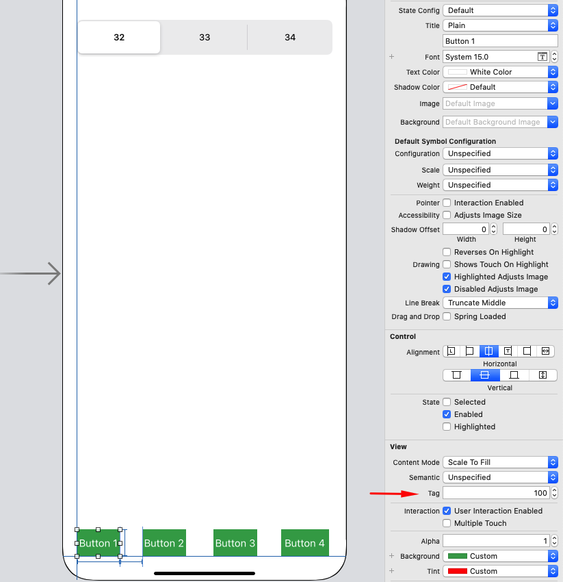 Adding a tag to a UIButton in StoryBoard