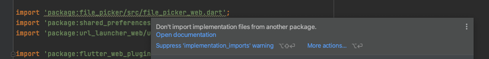 Warning: Don't import implementation files from another package.