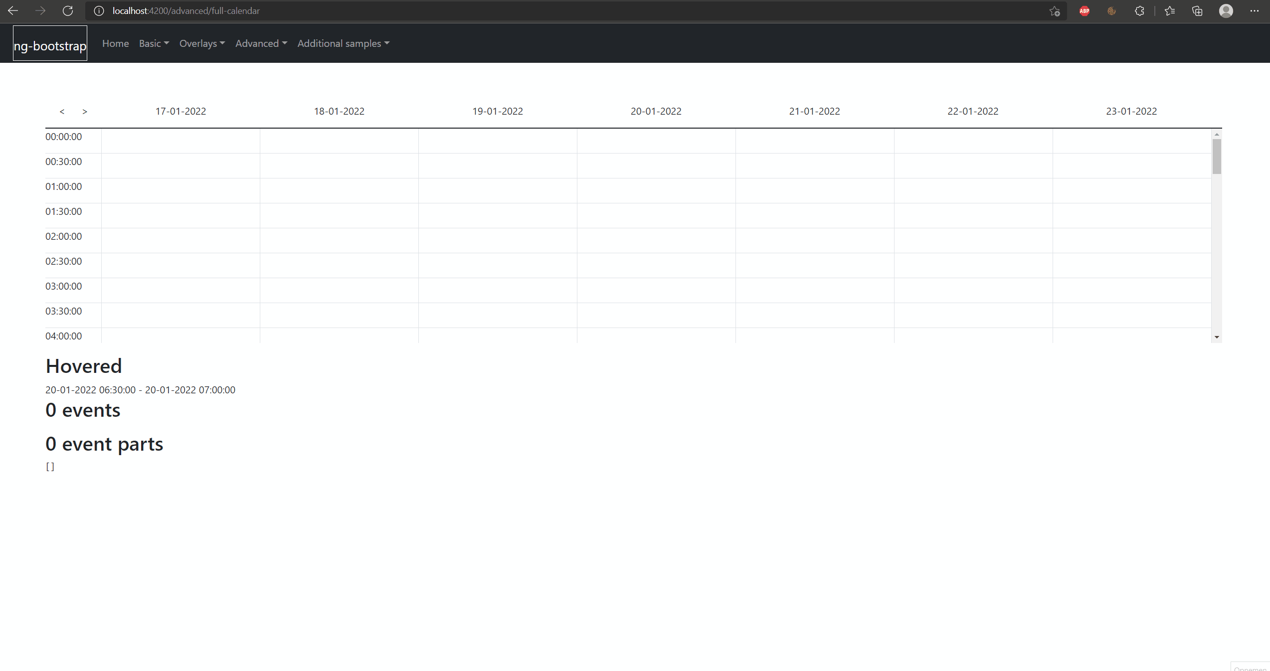 Angular schedular component