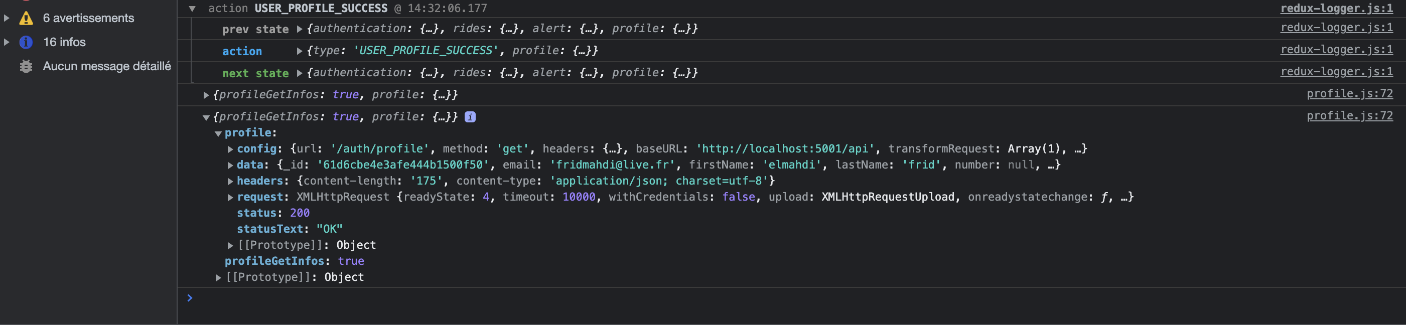 in a debug i could get state with selector in usestate