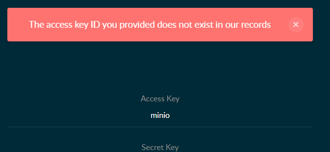 minio error