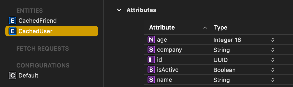 Core Data Entity