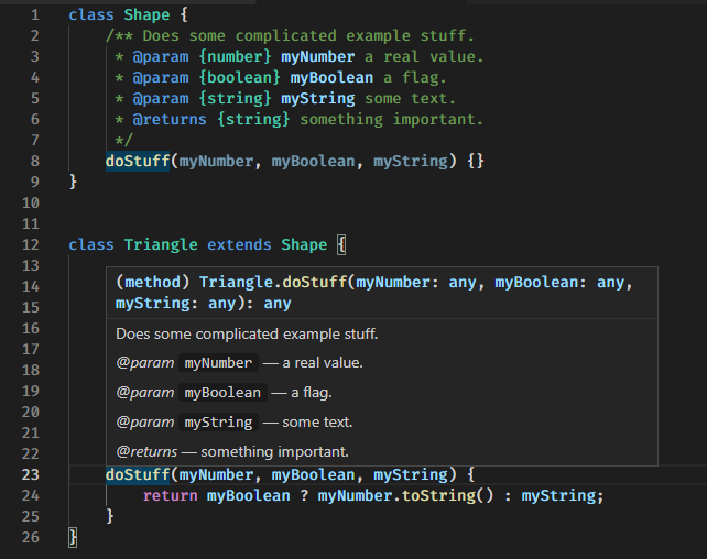 VScode not carrying types over