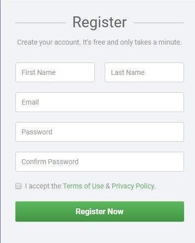 registration form on wide screens