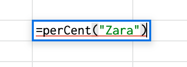 perCent Function