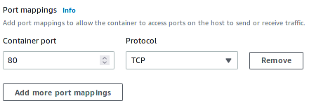 port mapping options in new console