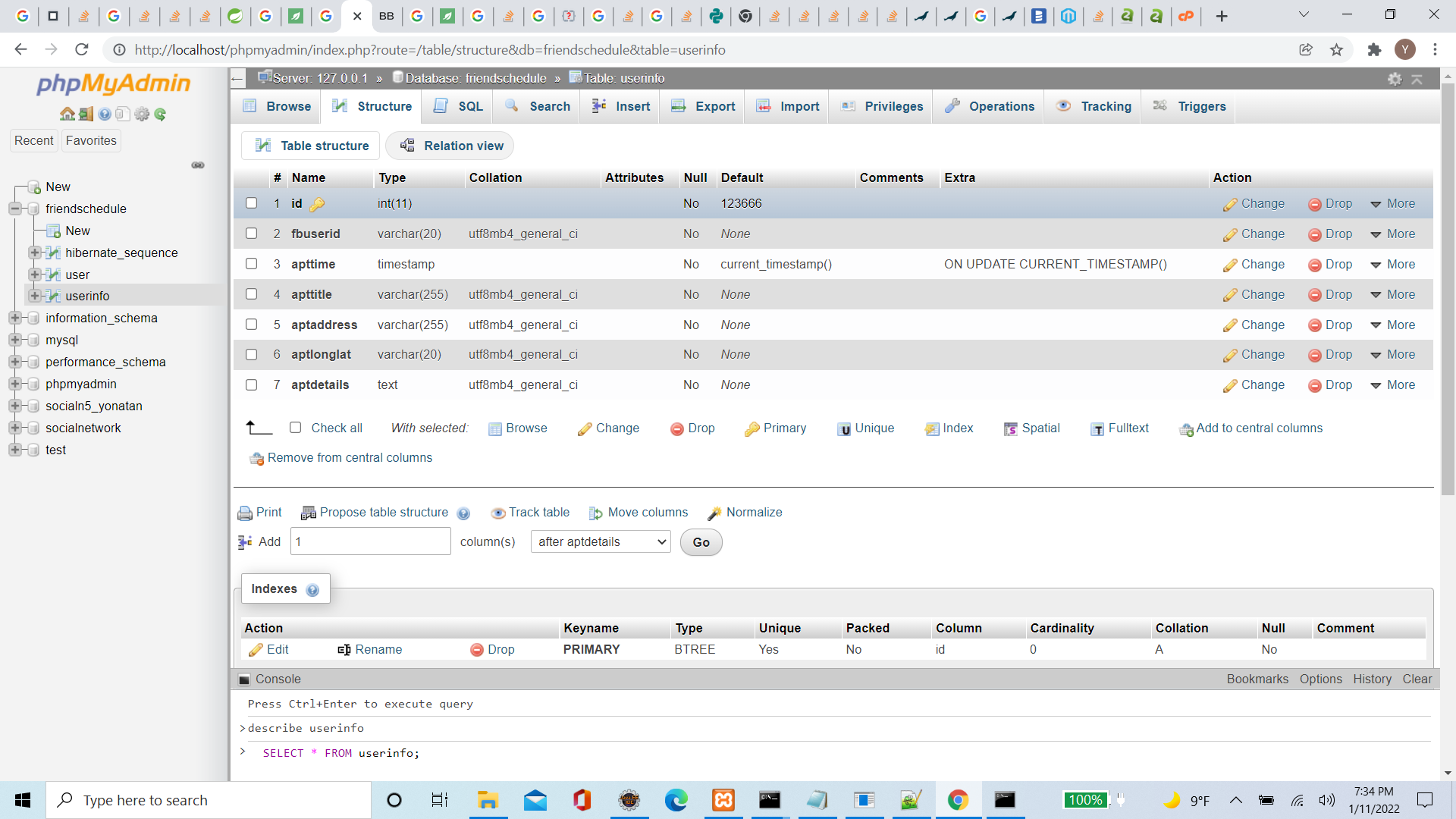 My database schema