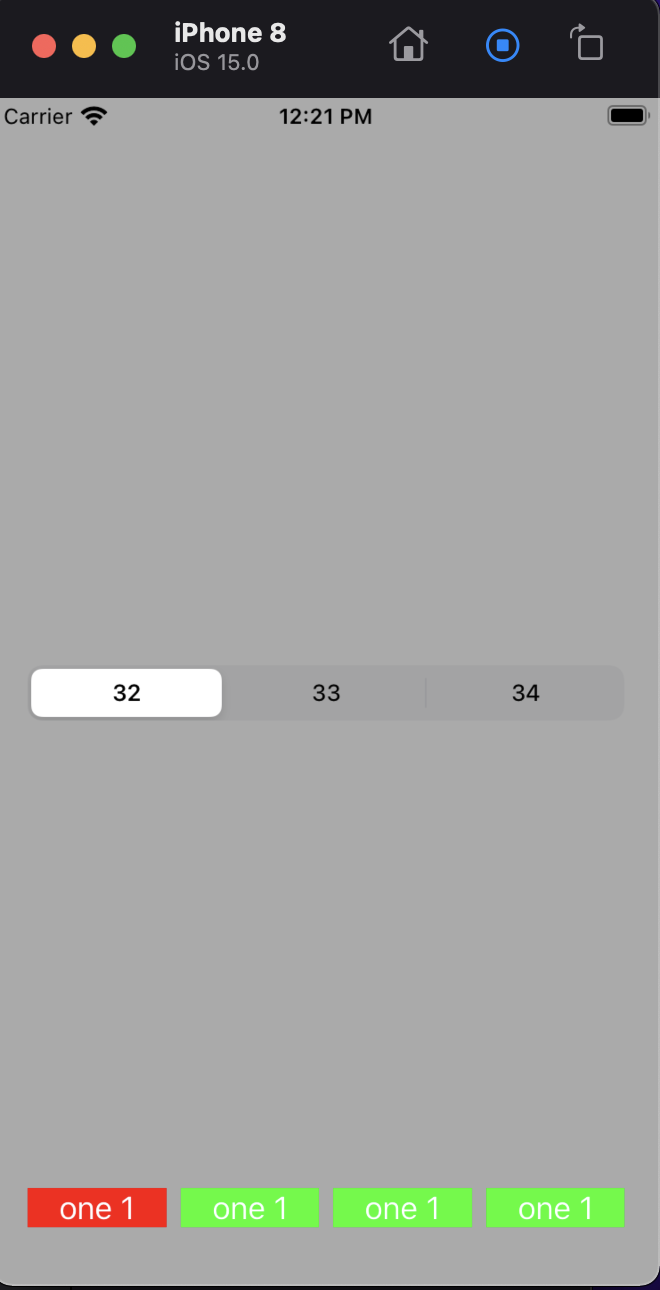 Image of the expected UI using UISegmentControl and UIButton