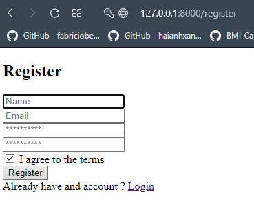 Register page
