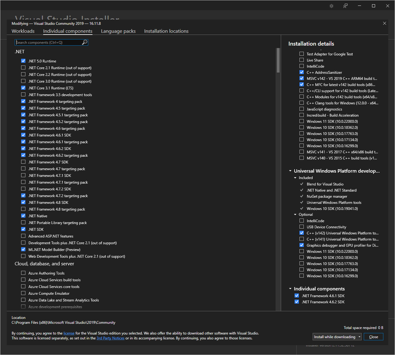 individual components .NET