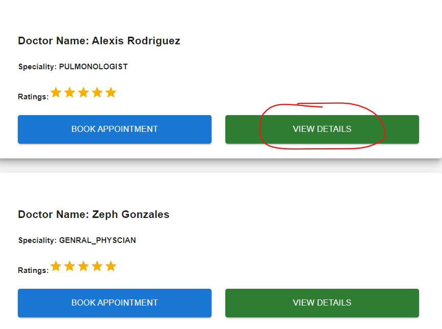 Doctors List Component