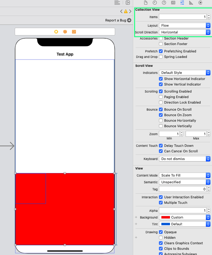 UICollectionView UICollectionViewFlowLayout scroll direction