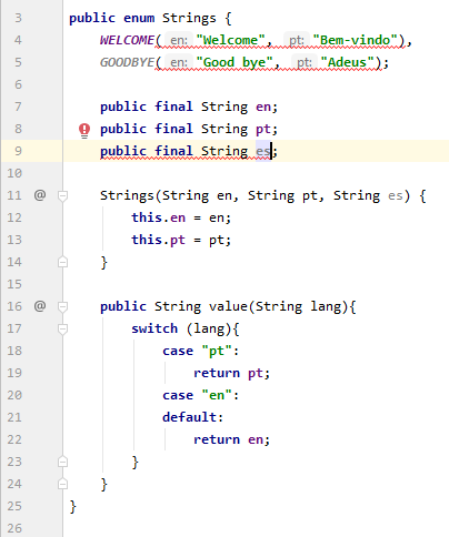 new language on enum