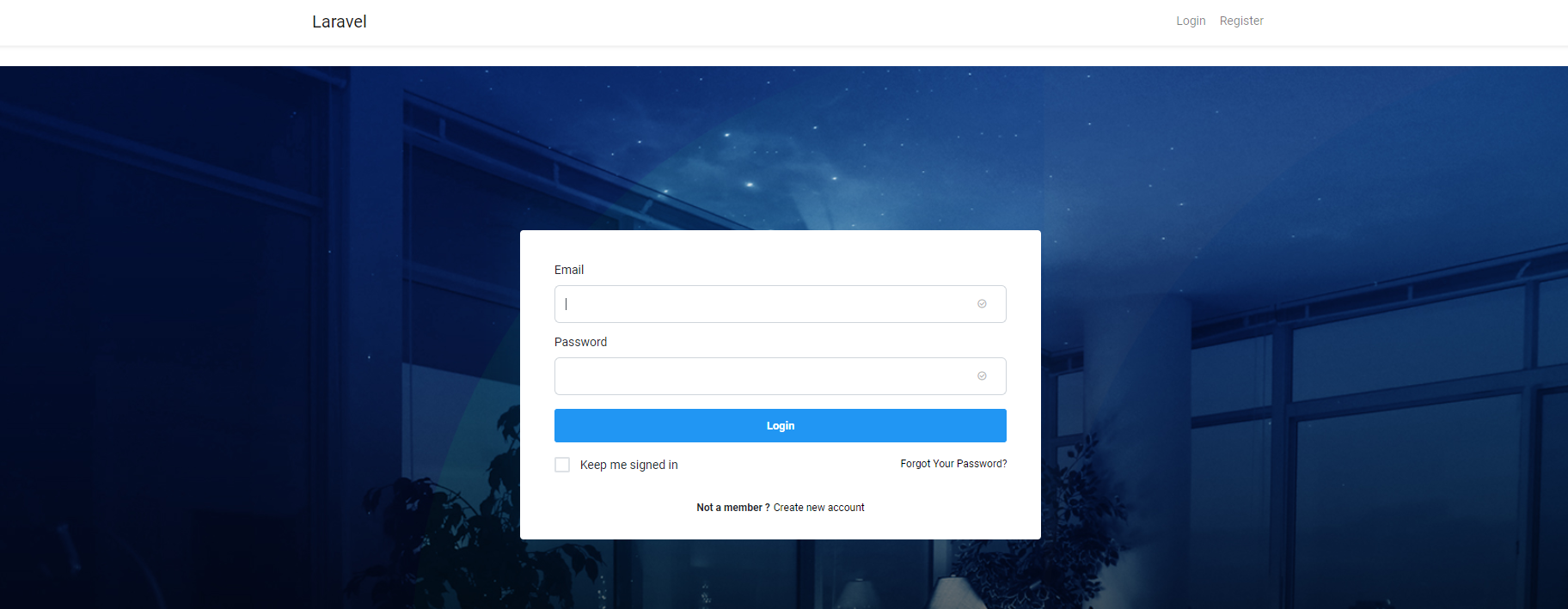real design login page