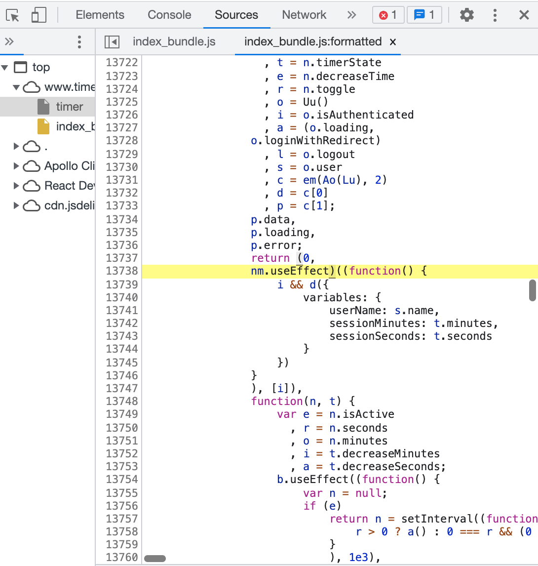 bundle.js code break