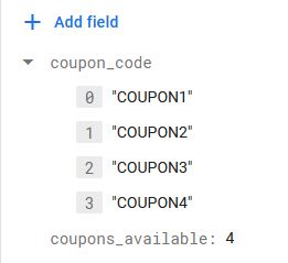 Coupon Firebase Document