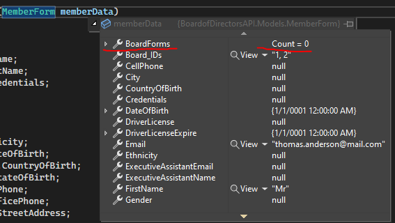 Board Forms Count Shows 0
